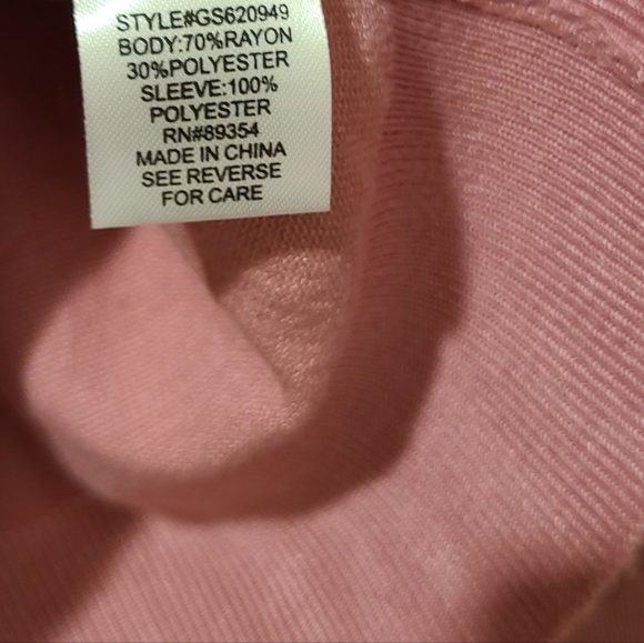 MADISON + HUDSON LACE SHEER SLEEVE RAYON MOCK NECK BLUSH RAYON TOP - Picture 12 of 15